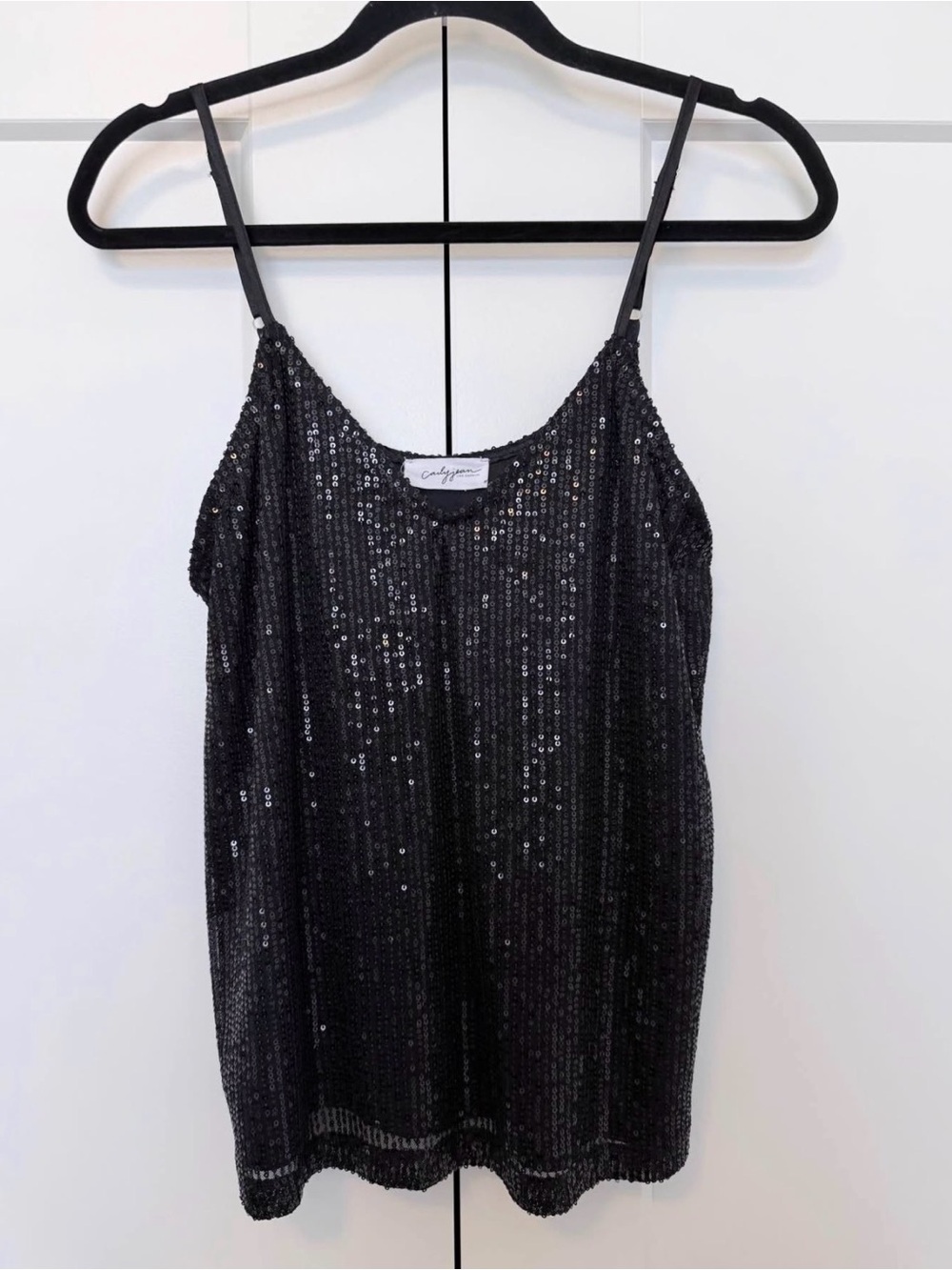 Brand New CJLA Black Sequin Top - size M